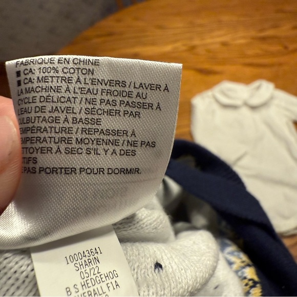 Like New Janie and Jack Navy and White Collared Top Hedgehog print 6-12M - Picture 6 of 10